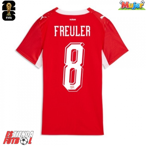 Suiza Ruben Vargas #17 Primera Equipación Mujer Mundial 2026 Manga Corta